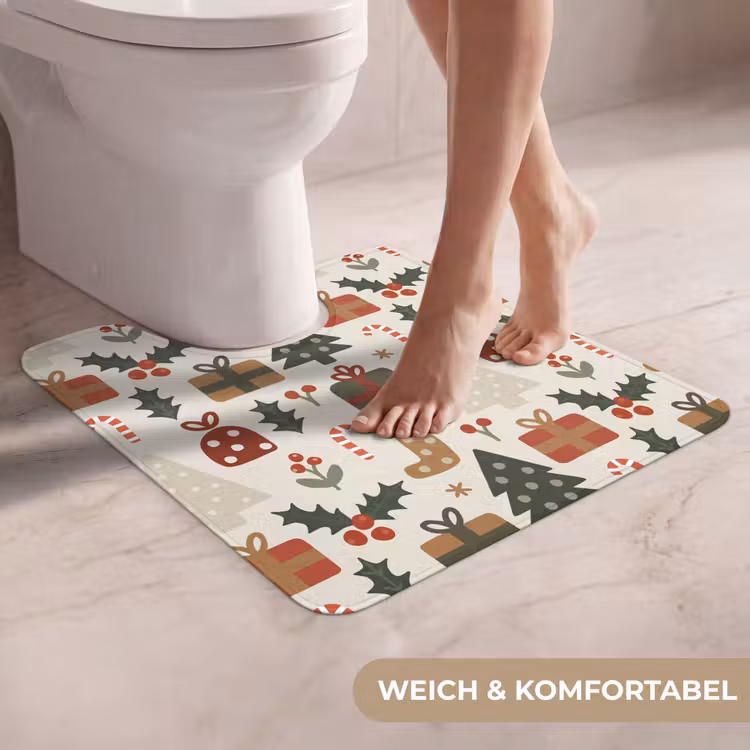 WC Vorleger - Illustration - Weihnachtsfiguren - Beige — 5
