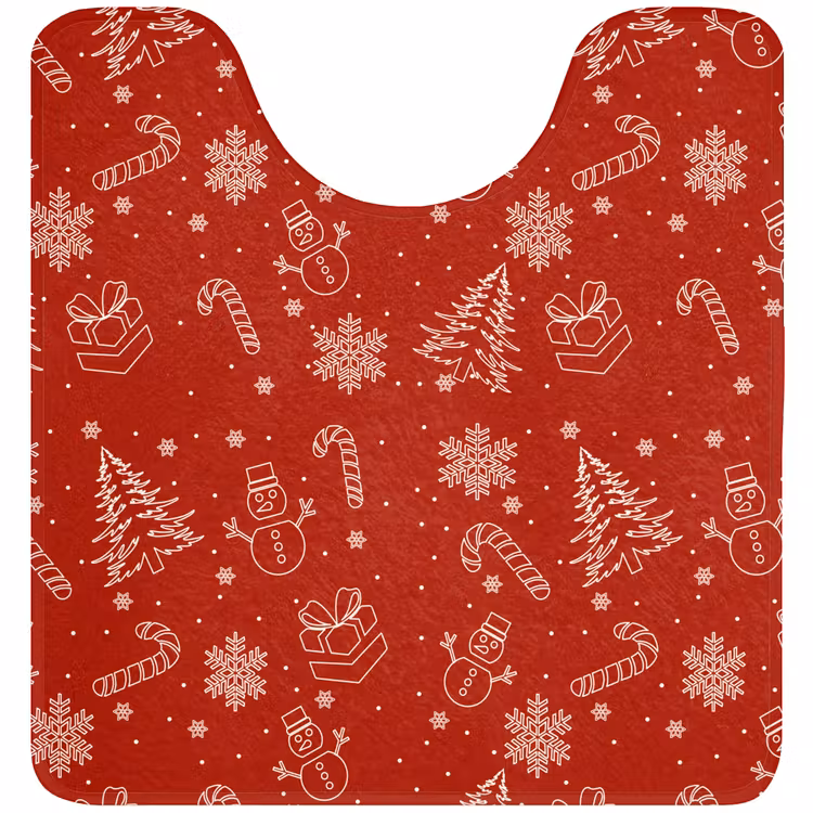WC Vorleger - Illustration - Weihnachtssymbole - Rot — 1