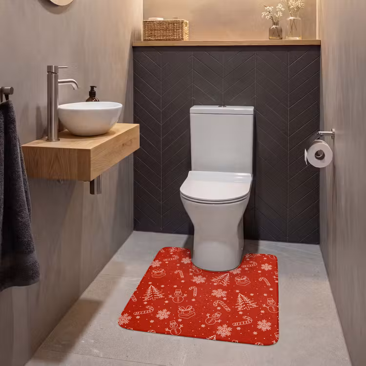 WC Vorleger - Illustration - Weihnachtssymbole - Rot — 2