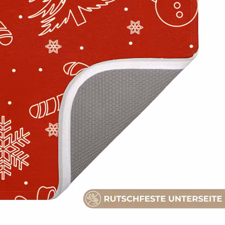 WC Vorleger - Illustration - Weihnachtssymbole - Rot — 3