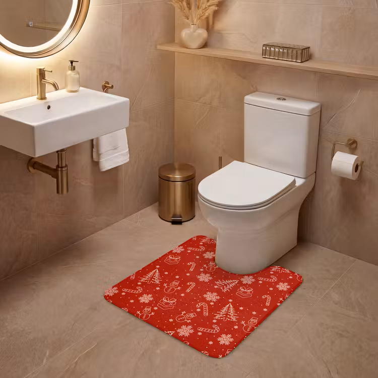 WC Vorleger - Illustration - Weihnachtssymbole - Rot — 4