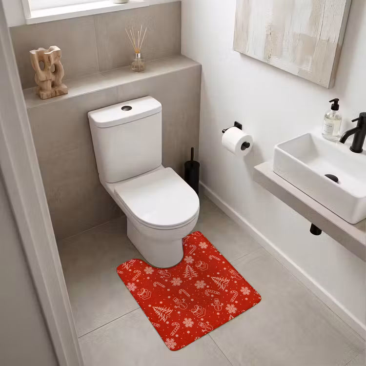 WC Vorleger - Illustration - Weihnachtssymbole - Rot — 6