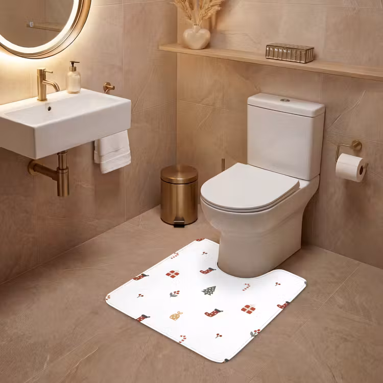 WC Vorleger - Illustration - Weihnachtssymbole - Weiß — 4