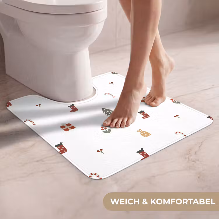 WC Vorleger - Illustration - Weihnachtssymbole - Weiß — 5