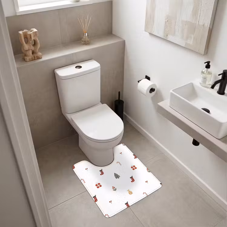 WC Vorleger - Illustration - Weihnachtssymbole - Weiß — 6