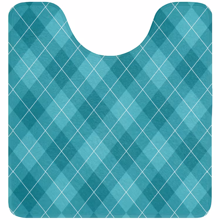 WC Vorleger - Muster - Diamanten - Blau — 1