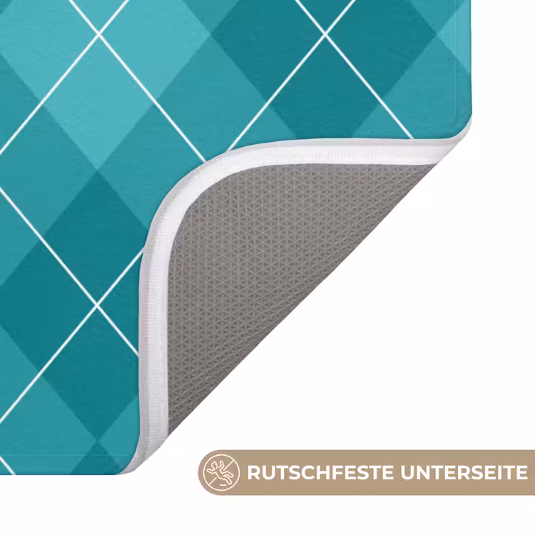 WC Vorleger - Muster - Diamanten - Blau — 3