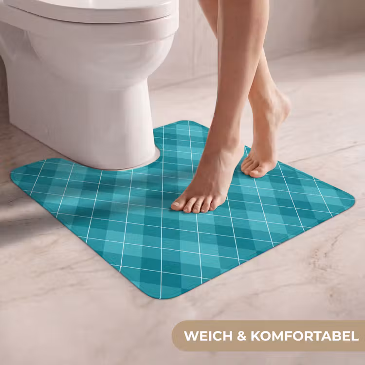 WC Vorleger - Muster - Diamanten - Blau — 5