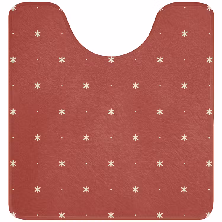WC Vorleger - Muster - Punkte - Sterne - Rot — 1