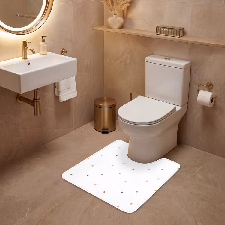 WC Vorleger - Muster - Punkte - Sterne - Weiß — 4