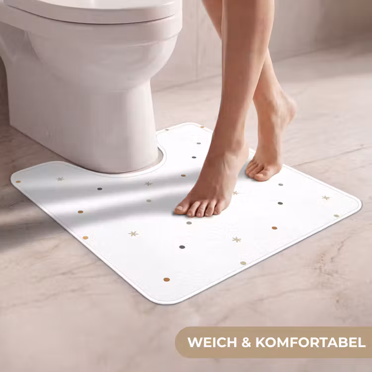 WC Vorleger - Muster - Punkte - Sterne - Weiß — 5