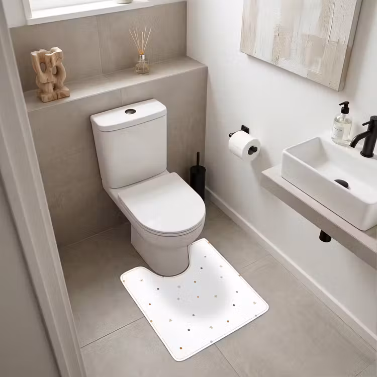WC Vorleger - Muster - Punkte - Sterne - Weiß — 6