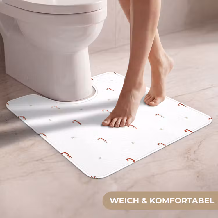 WC Vorleger - Muster - Sterne - Saurer Stock - Weiß — 5