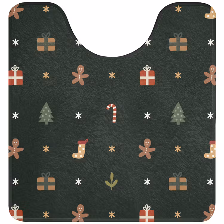 WC Vorleger - Muster - Weihnachtssymbole - Grün — 1