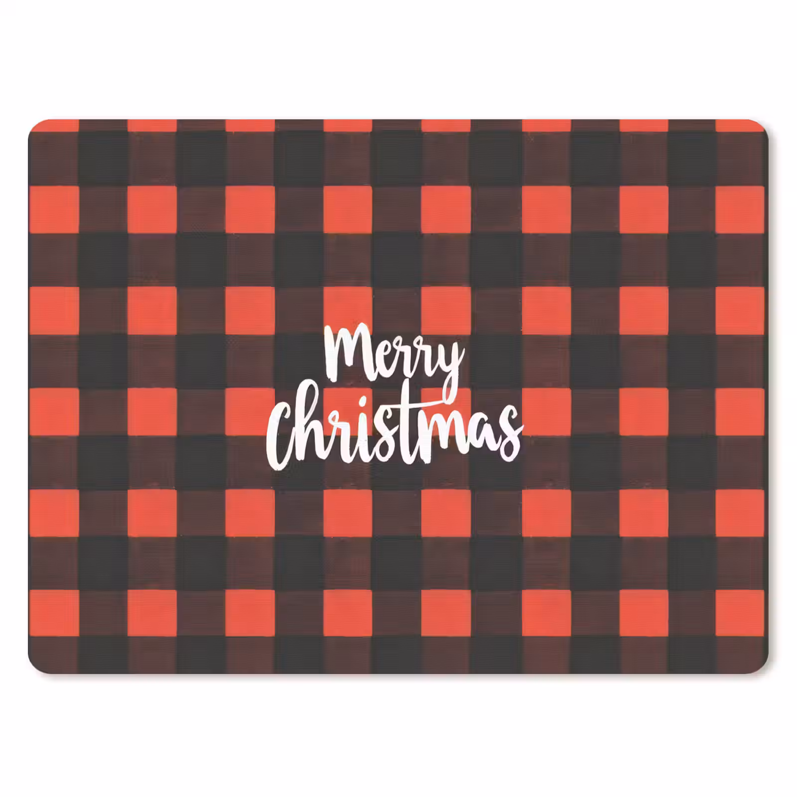 Mauspad - Kariert - Rot - Text - Weihnachten — 1