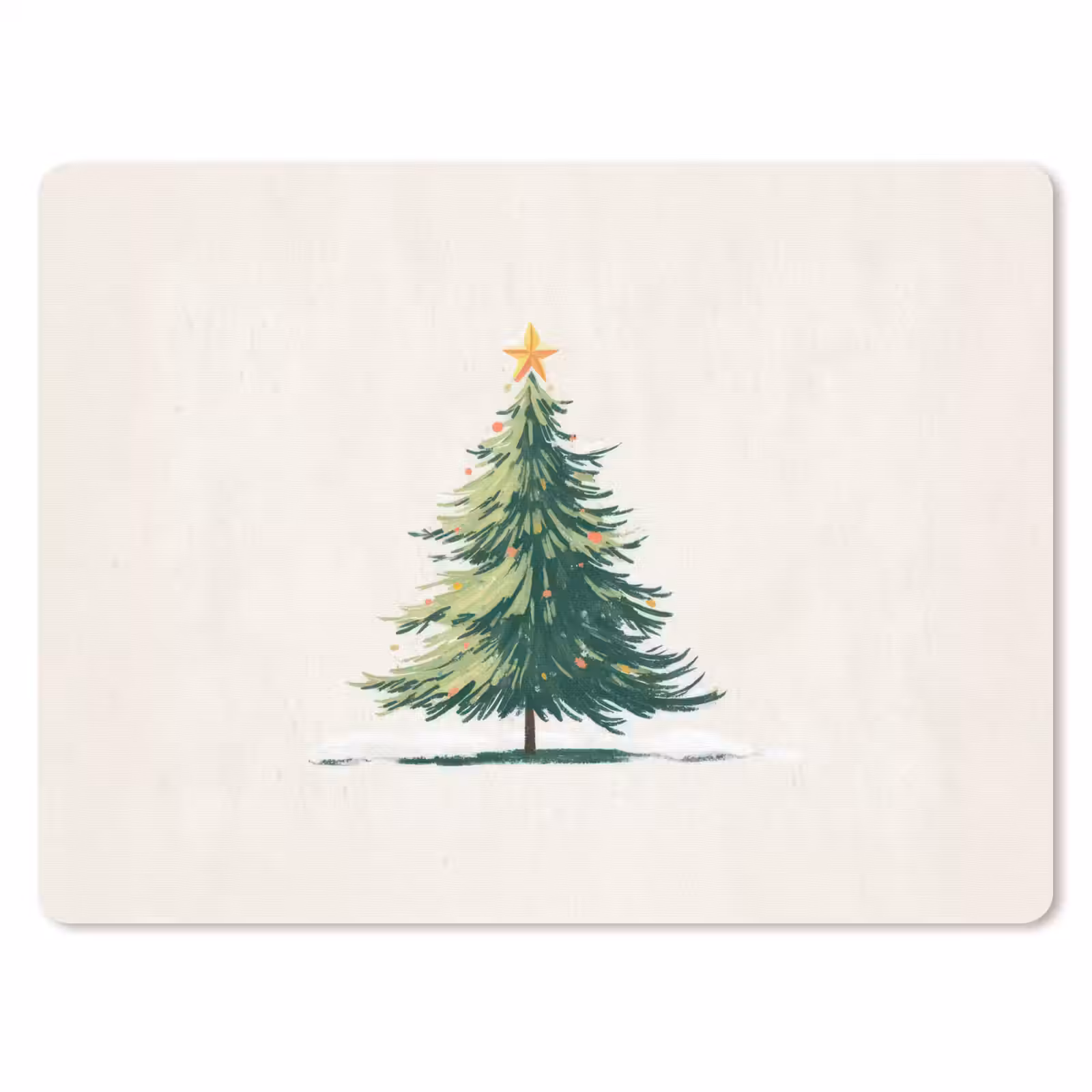 Mauspad - Weihnachtsbaum - Illustration - Stern - Schnee — 1