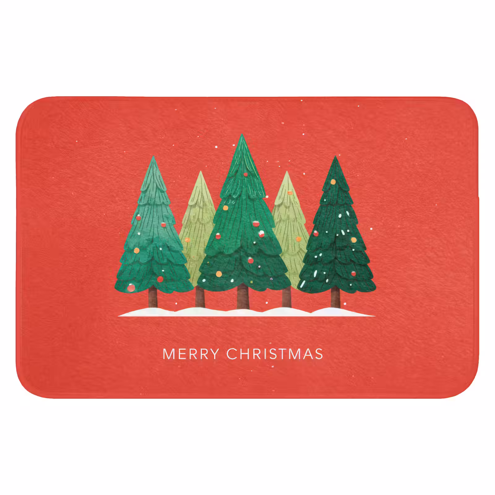 WC Vorleger - Minimalistisch - Weihnachtsbäume - Rot - Schnee — 1