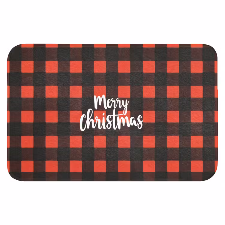 Badematte - Kariert - Rot - Text - Weihnachten — 1