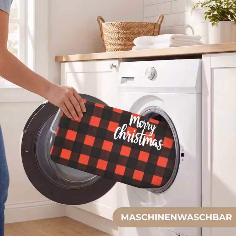 Badematte - Kariert - Rot - Text - Weihnachten — 7