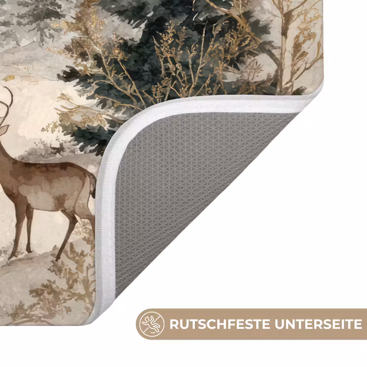 Badematte - Wald - Hirsche - Winter - Schnee — 3