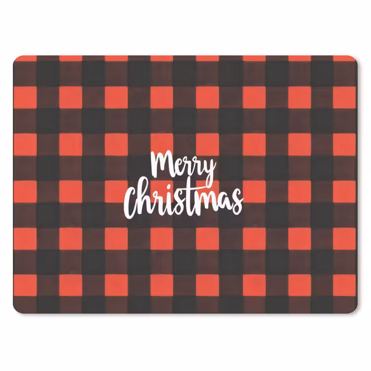 Mauspad - Kariert - Rot - Text - Weihnachten — 1