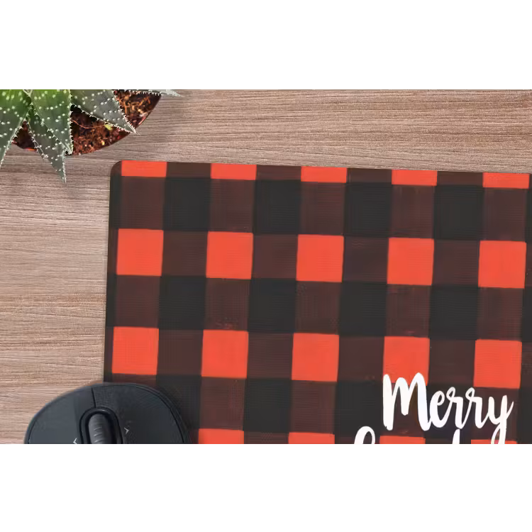 Mauspad - Kariert - Rot - Text - Weihnachten — 4