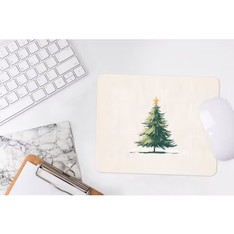 Mauspad - Weihnachtsbaum - Illustration - Stern - Schnee — 2