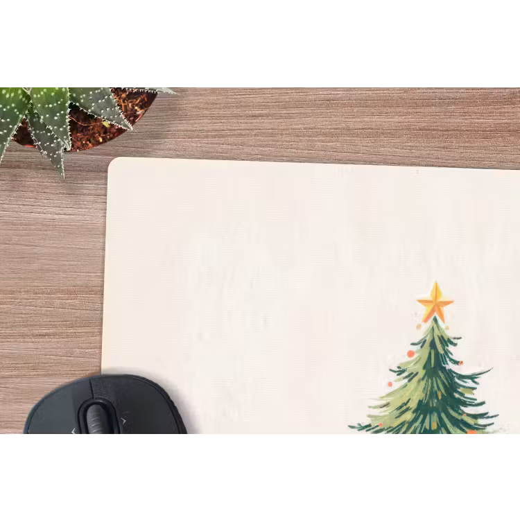 Mauspad - Weihnachtsbaum - Illustration - Stern - Schnee — 4