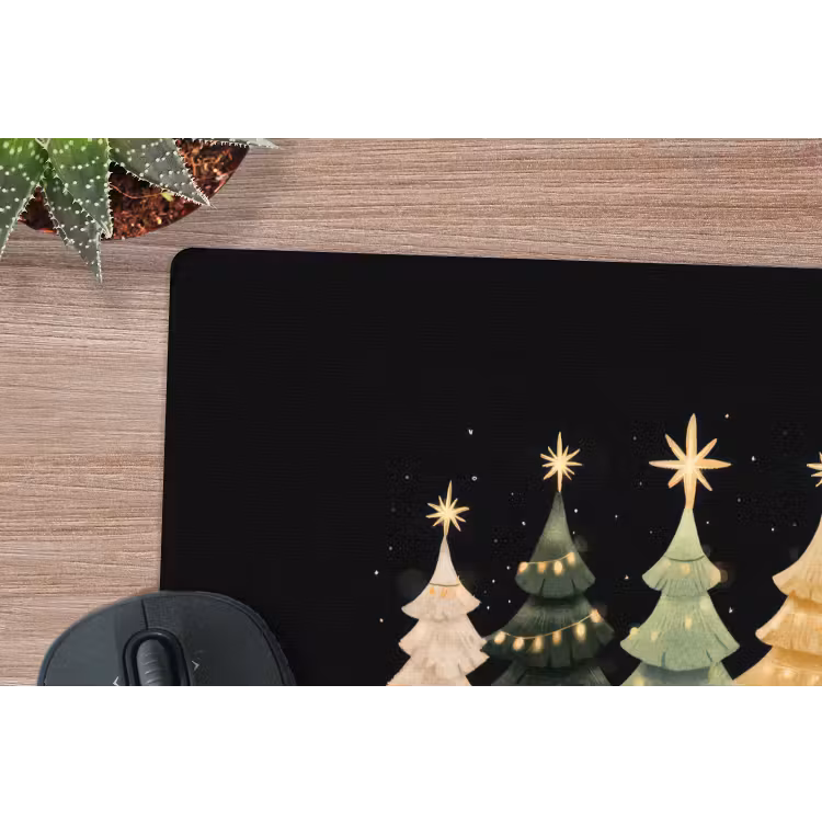 Mauspad - Weihnachtsbäume - Bunt - Lichter - Stern — 4