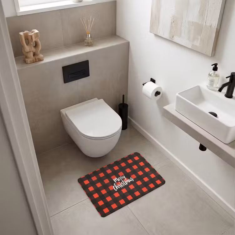 WC Vorleger - Kariert - Rot - Text - Weihnachten — 6