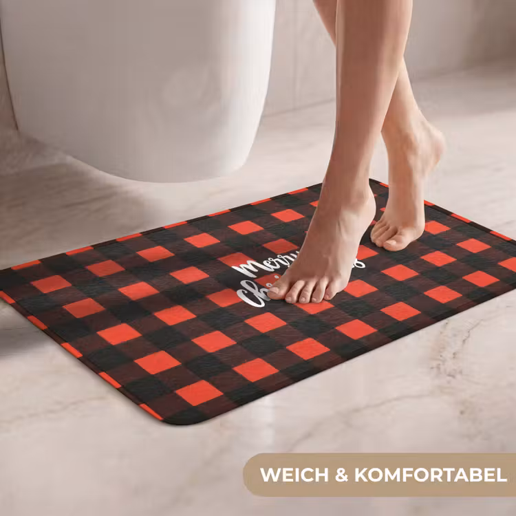 WC Vorleger - Kariert - Rot - Text - Weihnachten — 7