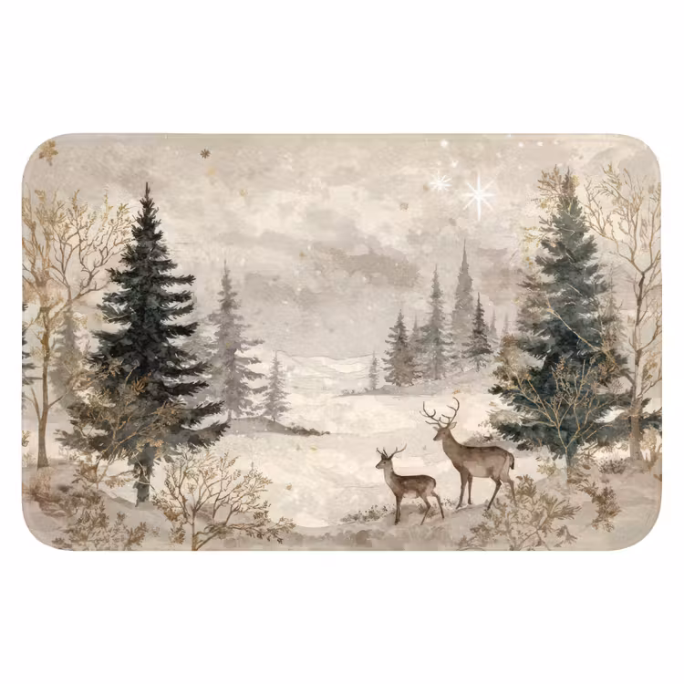 WC Vorleger - Wald - Hirsche - Winter - Schnee — 1