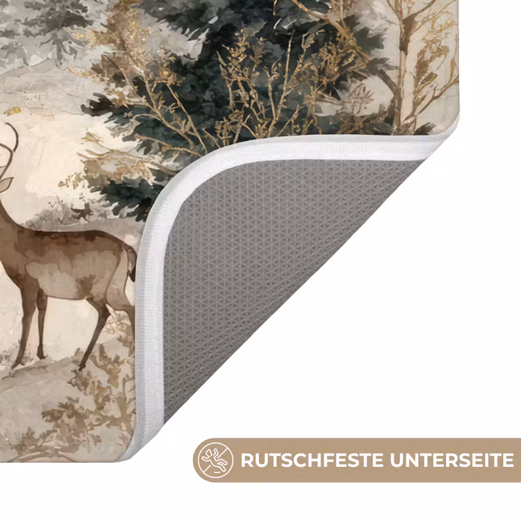 WC Vorleger - Wald - Hirsche - Winter - Schnee — 3