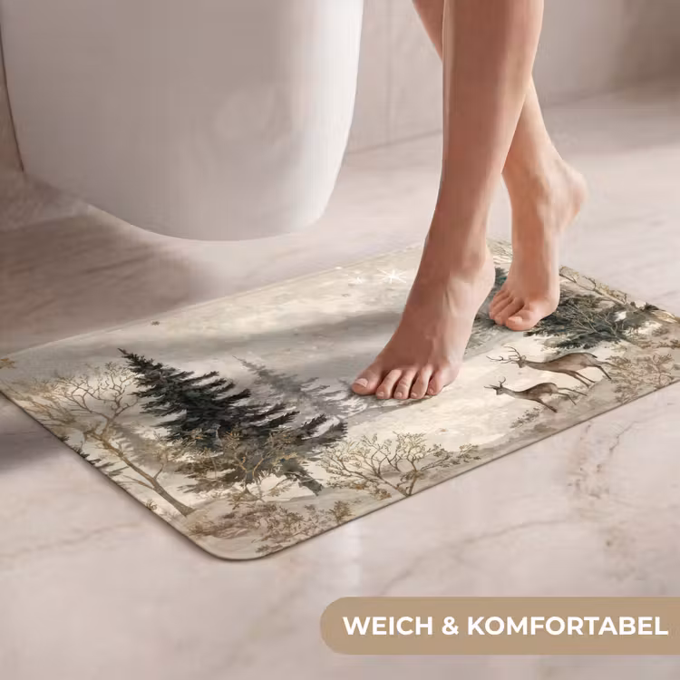 WC Vorleger - Wald - Hirsche - Winter - Schnee — 7