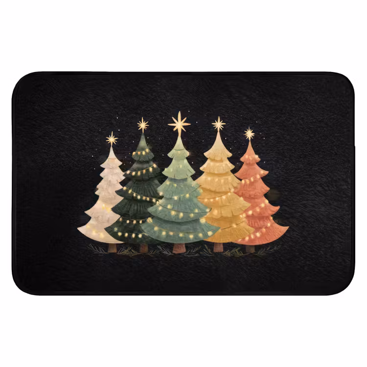 WC Vorleger - Weihnachtsbäume - Bunt - Lichter - Stern — 1