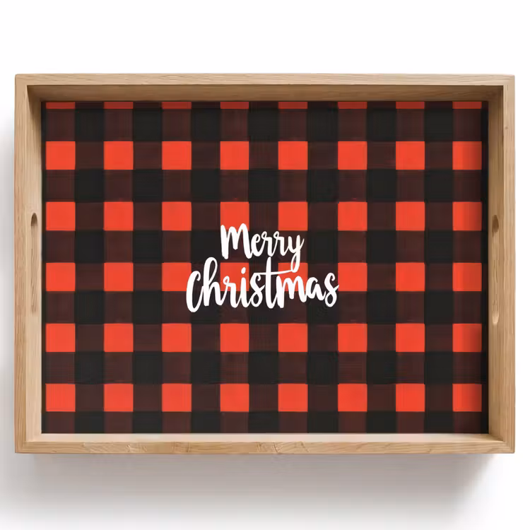 Tablett - Kariert - Rot - Text - Weihnachten — 1
