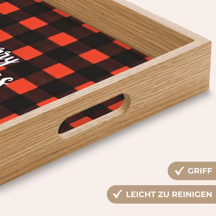 Tablett - Kariert - Rot - Text - Weihnachten — 5