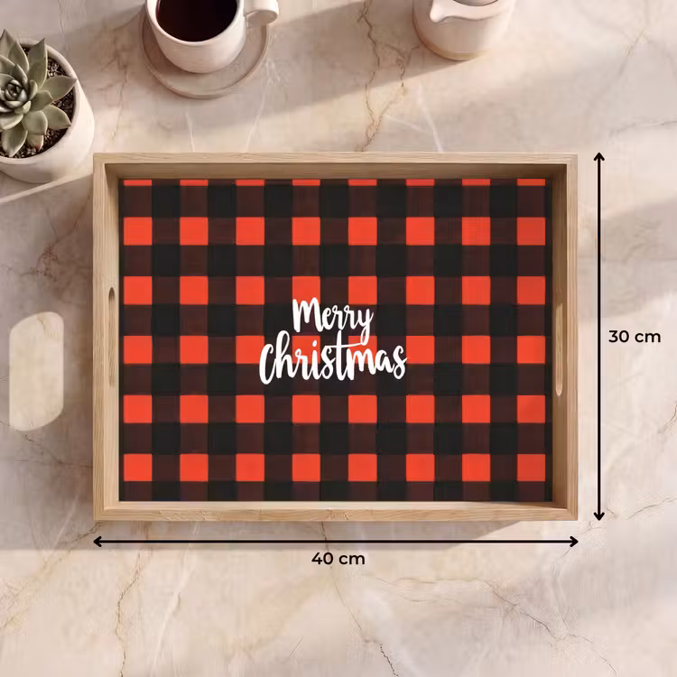 Tablett - Kariert - Rot - Text - Weihnachten — 9