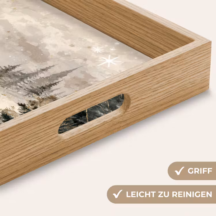 Tablett - Wald - Hirsche - Winter - Schnee — 5