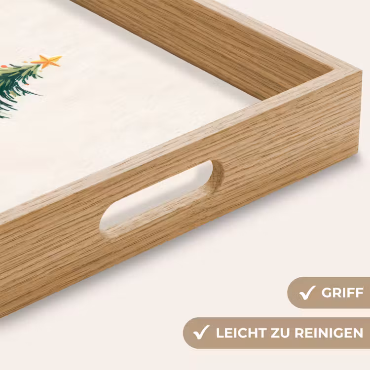 Tablett - Weihnachtsbaum - Illustration - Stern - Schnee — 5