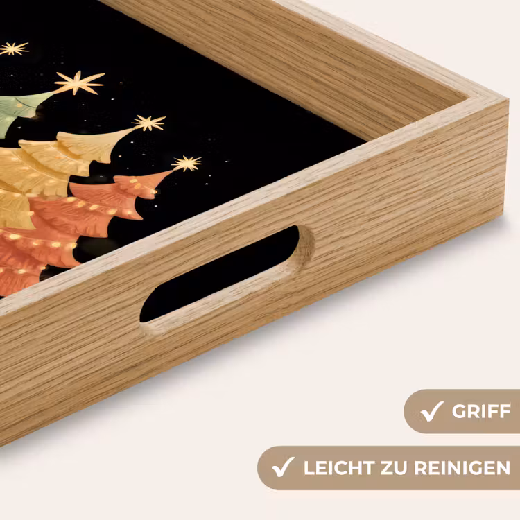 Tablett - Weihnachtsbäume - Bunt - Lichter - Stern — 5