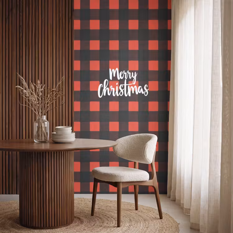 Tapete - Kariert - Rot - Text - Weihnachten — 4