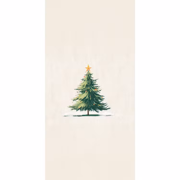 Tapete - Weihnachtsbaum - Illustration - Stern - Schnee — 2