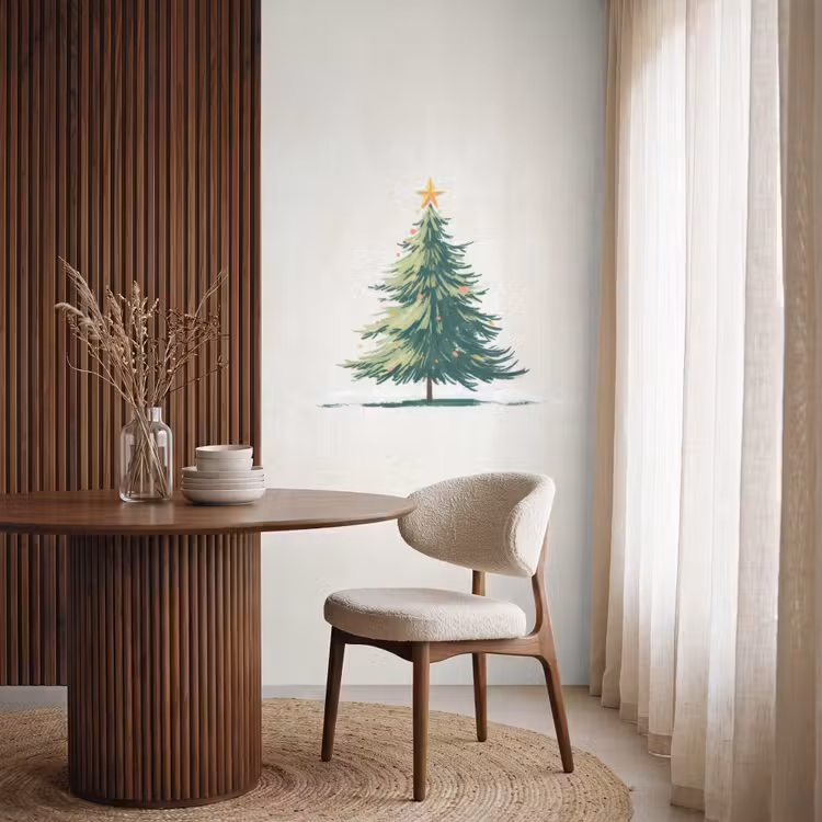 Tapete - Weihnachtsbaum - Illustration - Stern - Schnee — 4