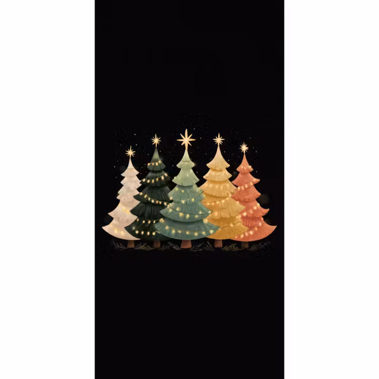 Tapete - Weihnachtsbäume - Bunt - Lichter - Stern — 2