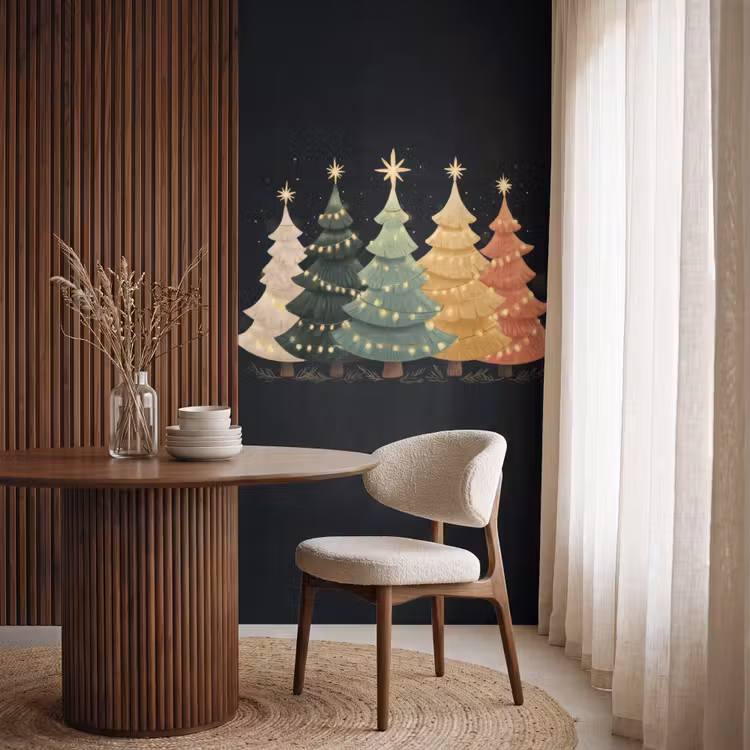 Tapete - Weihnachtsbäume - Bunt - Lichter - Stern — 4