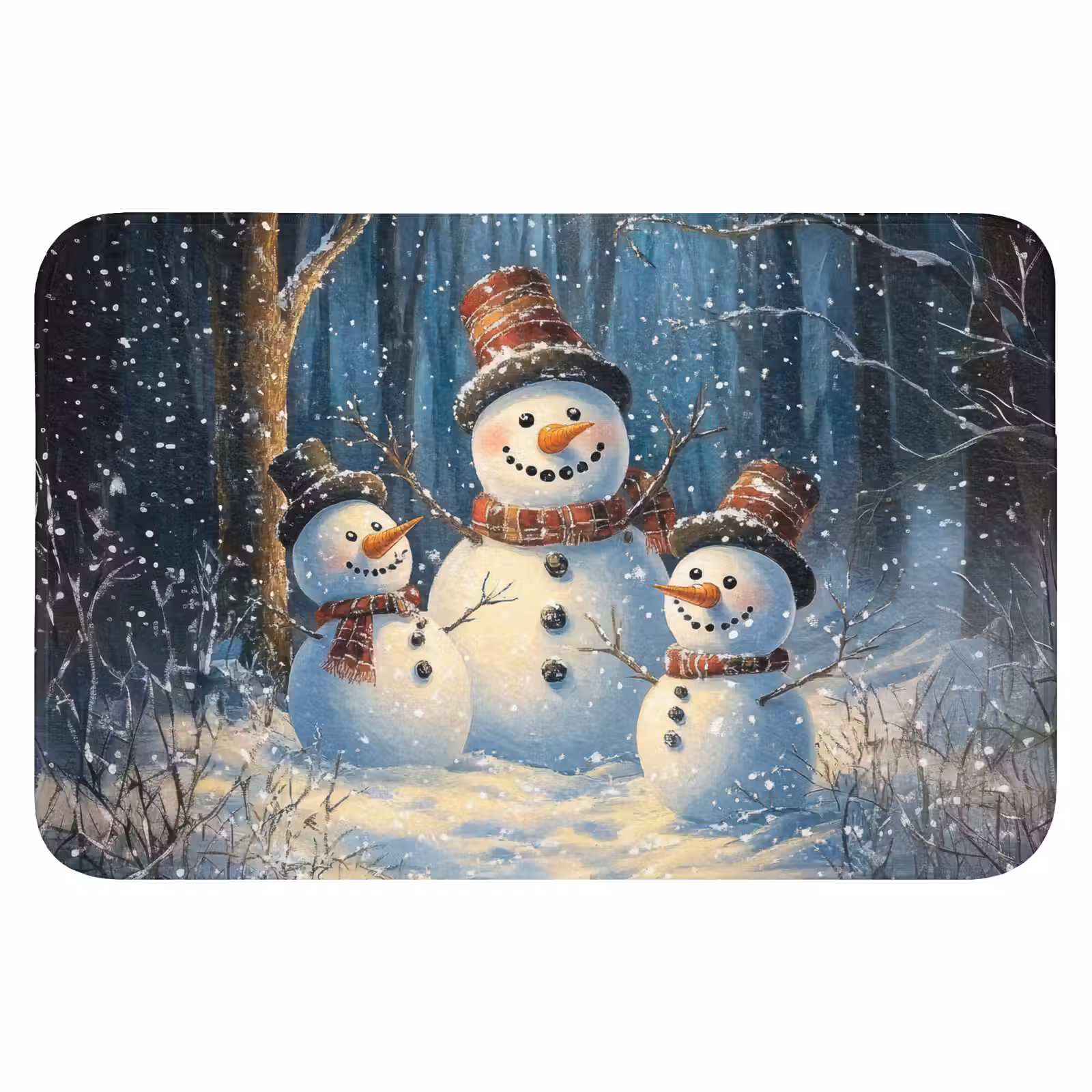 Badematte - Schneemann - Schnee - Winter - Wald — 1