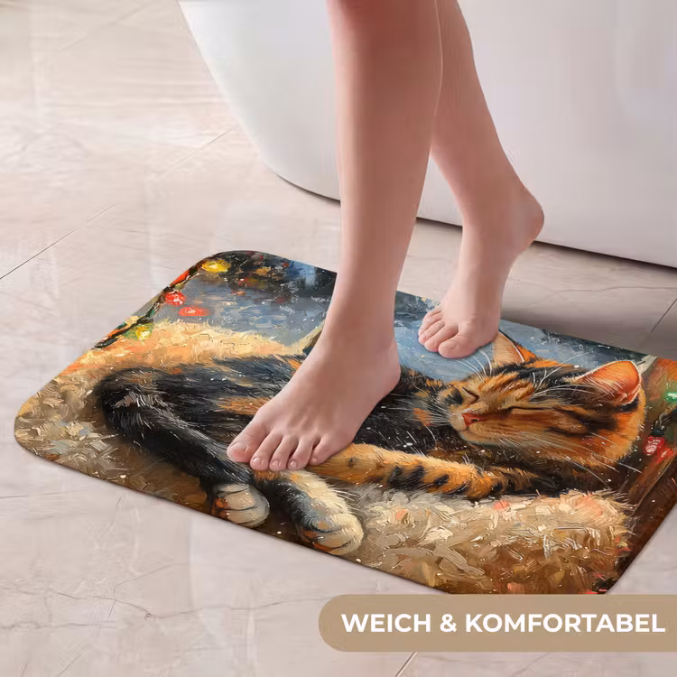 Badematte - Katze - Weihnachten - Winter - Tier — 5