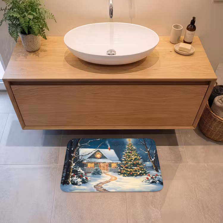 Badematte - Weihnachten - Weihnachtsbaum - Winter - Zuhause - Schnee — 2