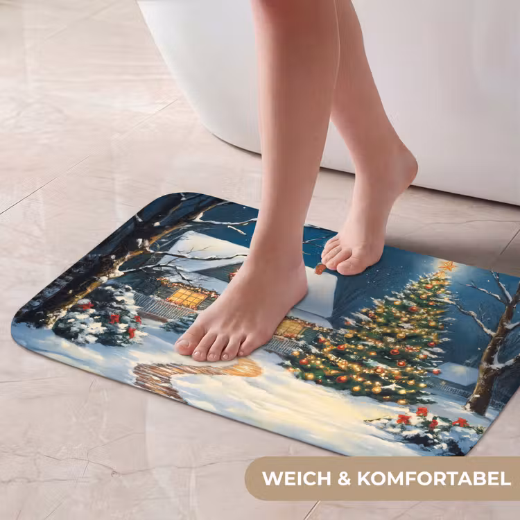 Badematte - Weihnachten - Weihnachtsbaum - Winter - Zuhause - Schnee — 5